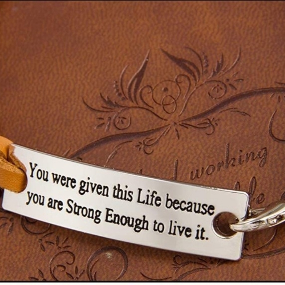 Genuine Leather&Sterling Silver Plated Bracelet